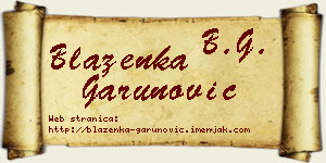 Blaženka Garunović vizit kartica